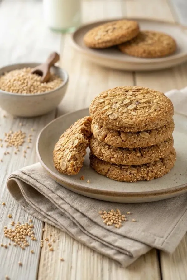 Galletas de avena con amaranto reventado.