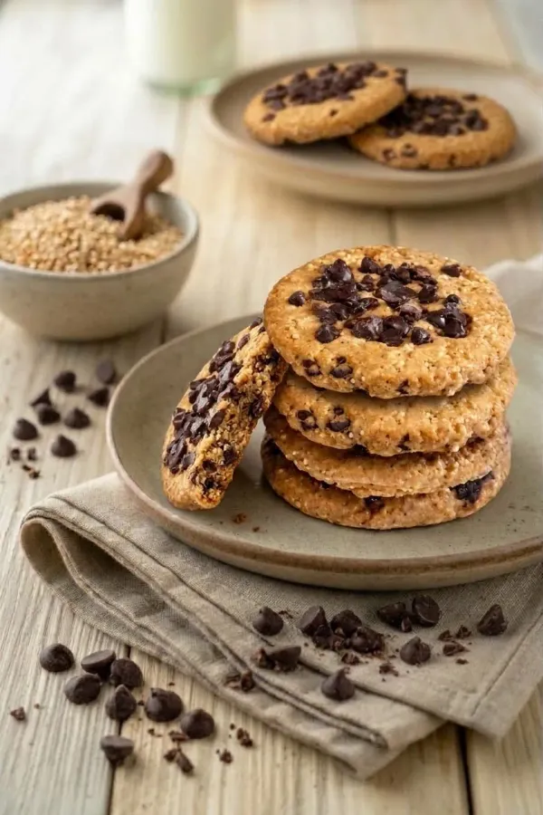 Galletas de chocolate con amaranto tostado espolvoreadas con cacao mexicano.